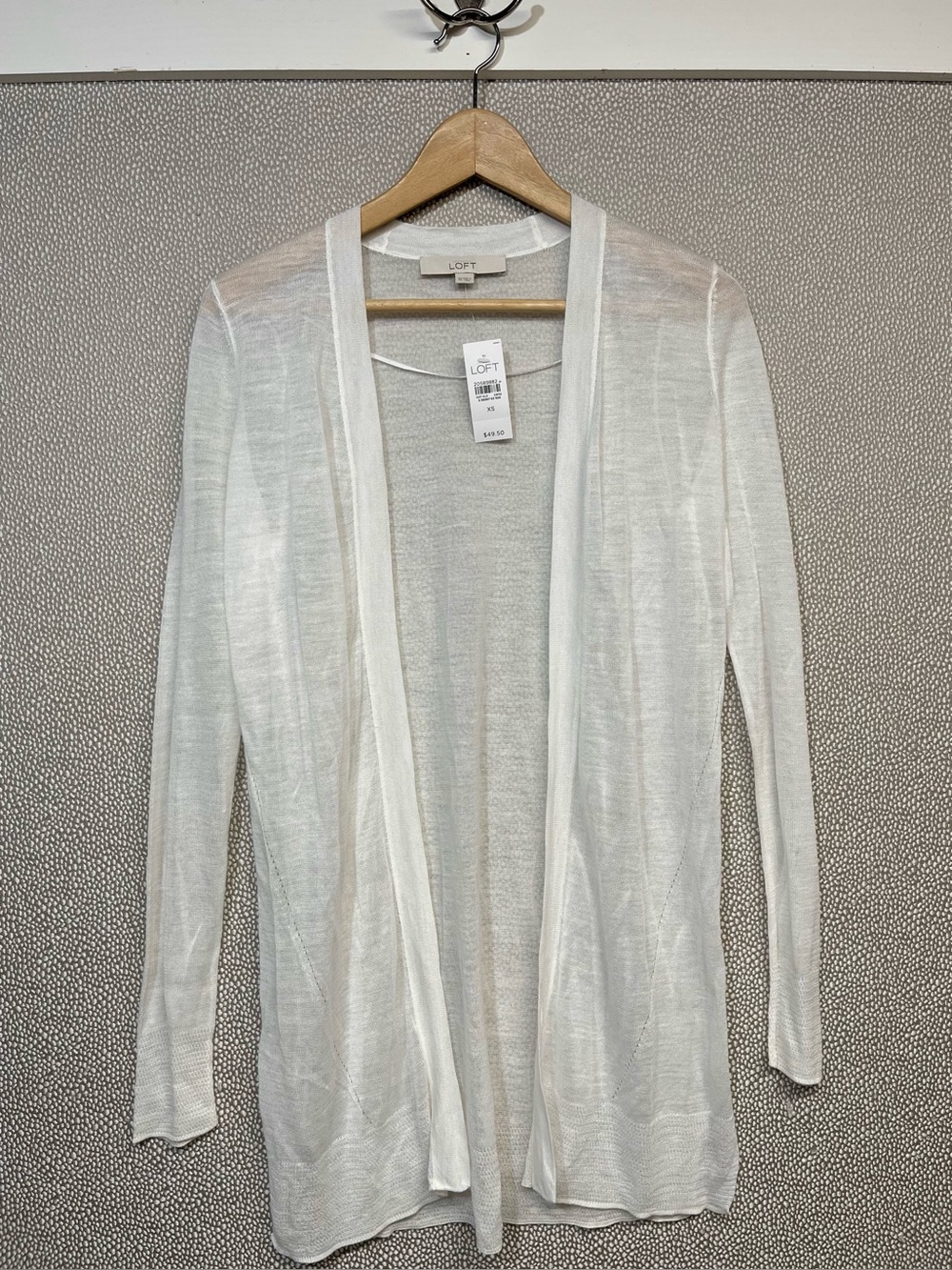 🆕 XS LOFT White Open-Front Lightweight Women's Cardigan NWT
